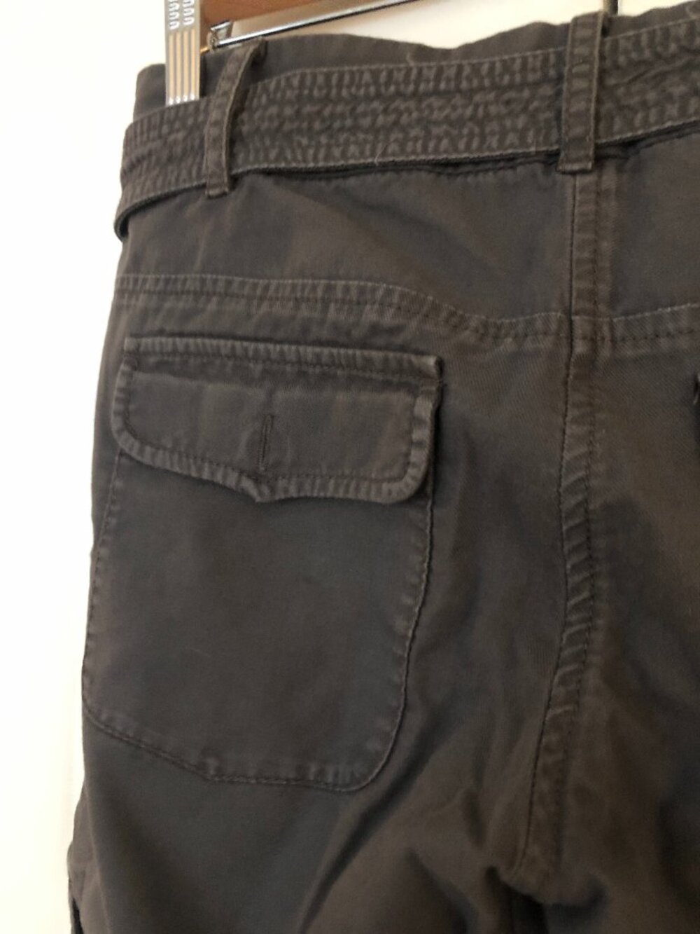 FRENCH CONNECTION Grey Cargo Army Capri Pants Buckets & Belt tie - Size - Picture 5 of 5